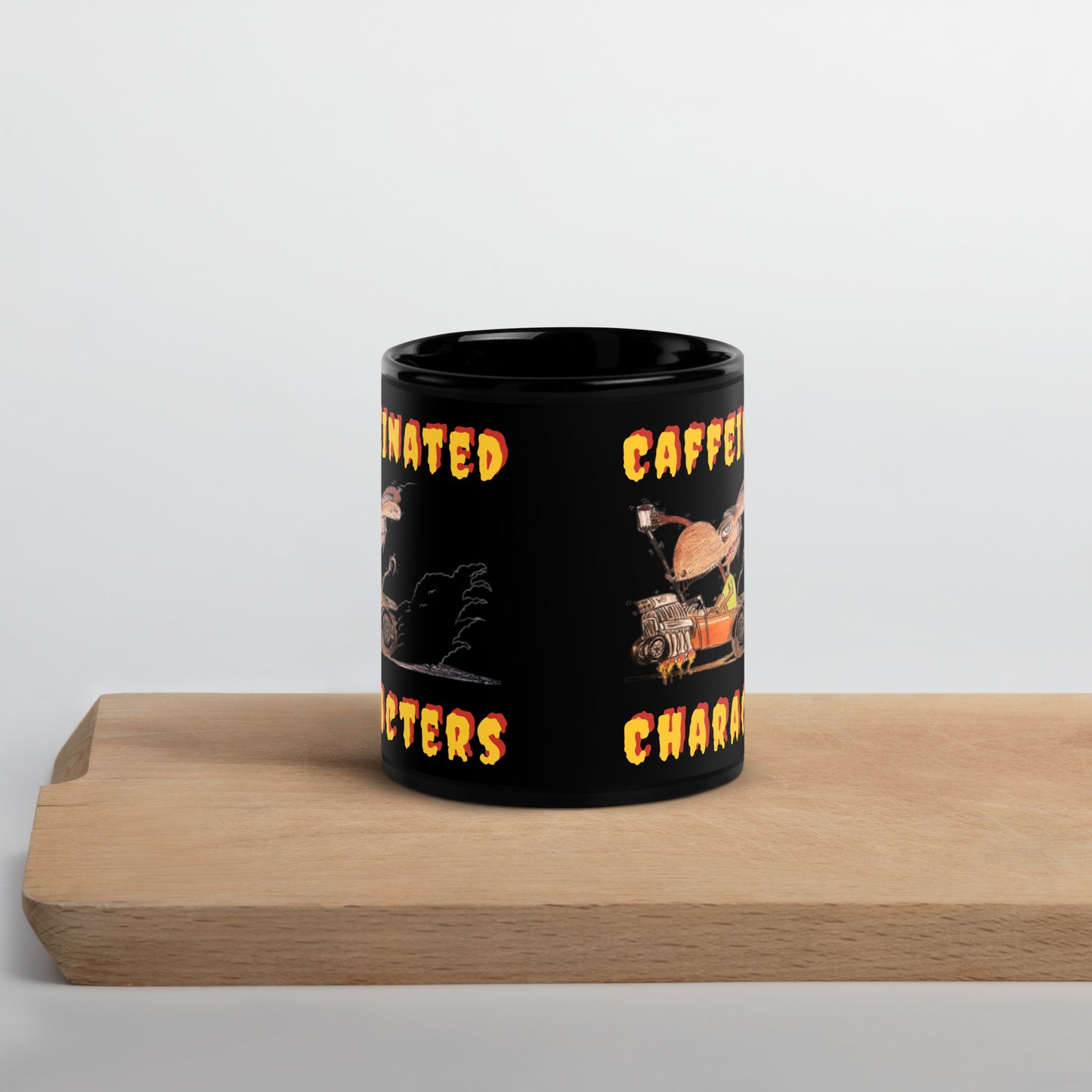 Caffeinated Characters Rat Rod, 11oz Black Glossy Mug