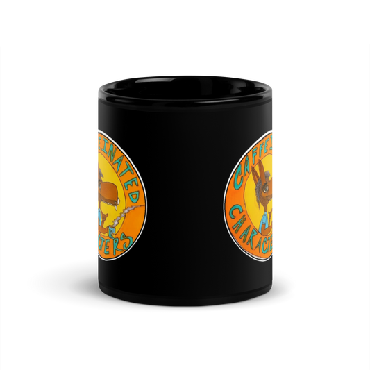 Caffeinated Characters Orange and Yellow logo 11oz mug