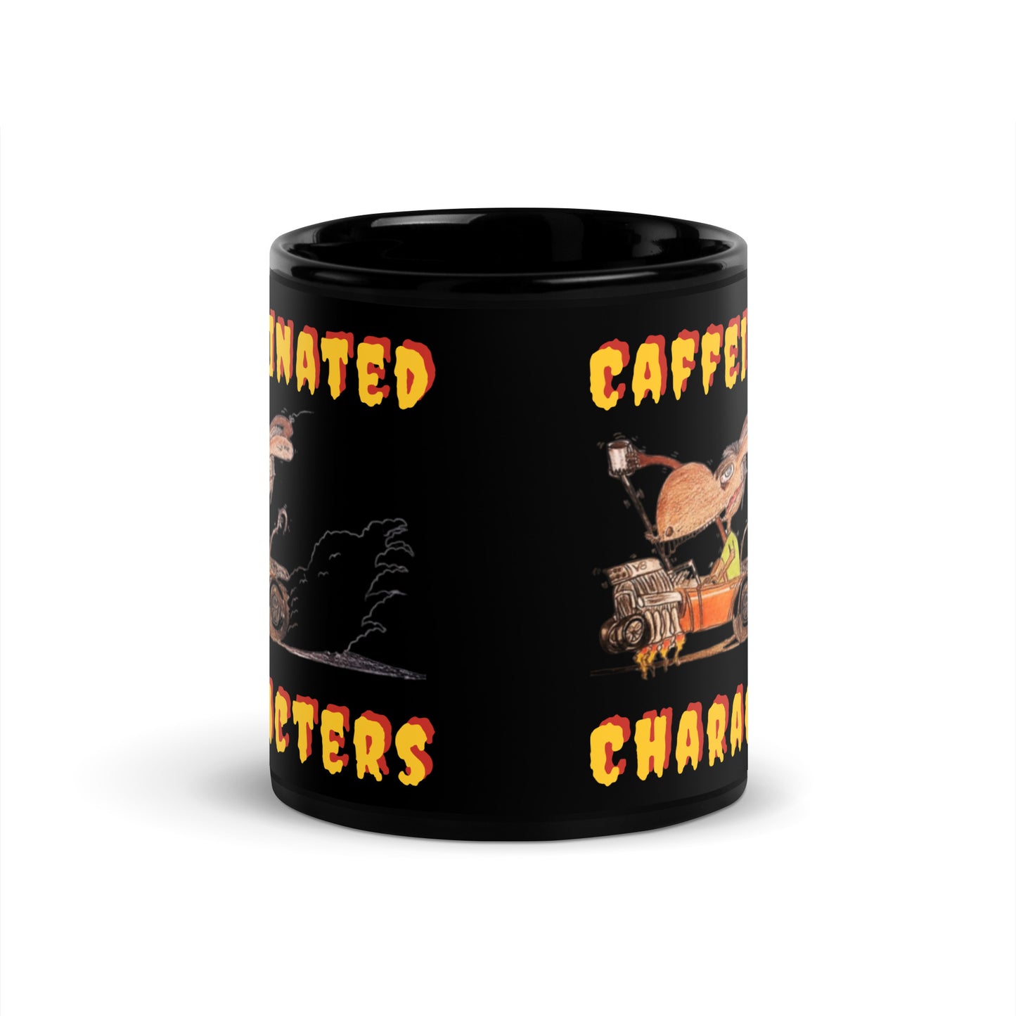 Caffeinated Characters Rat Rod, 11oz Black Glossy Mug