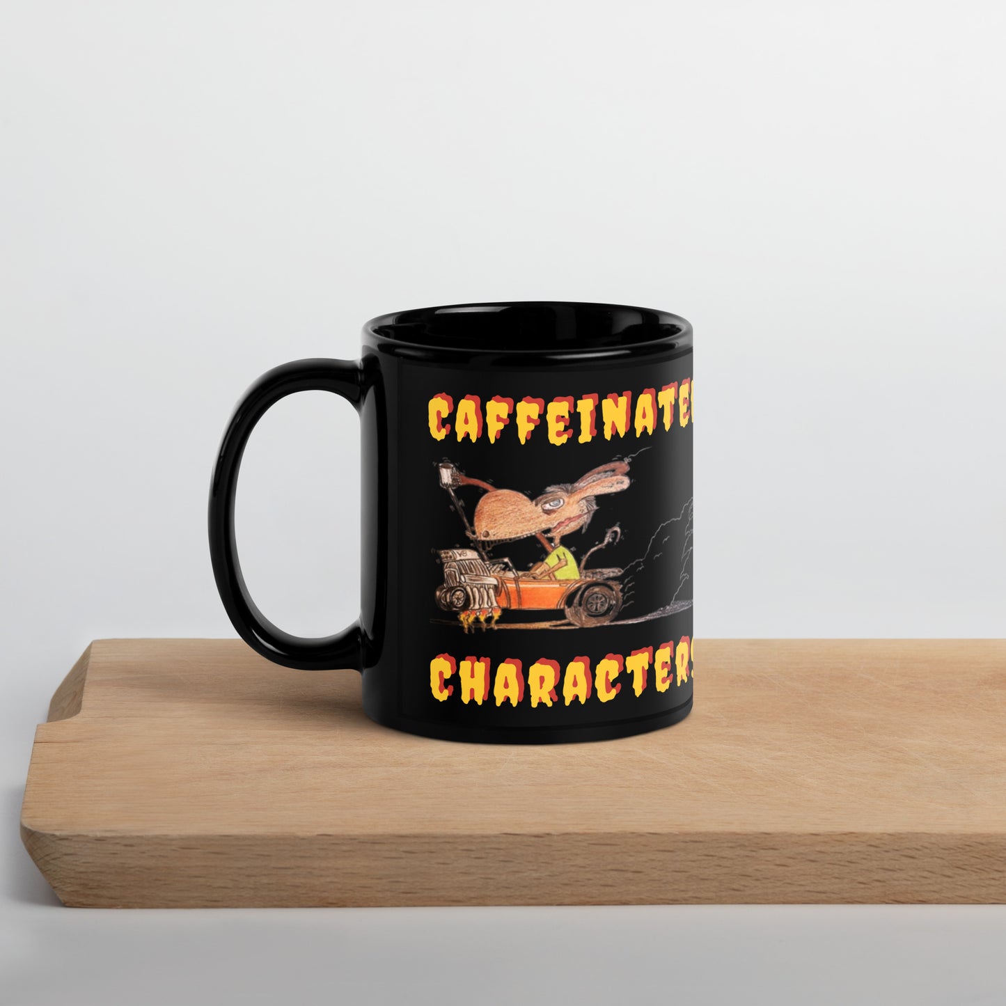 Caffeinated Characters Rat Rod, 11oz Black Glossy Mug