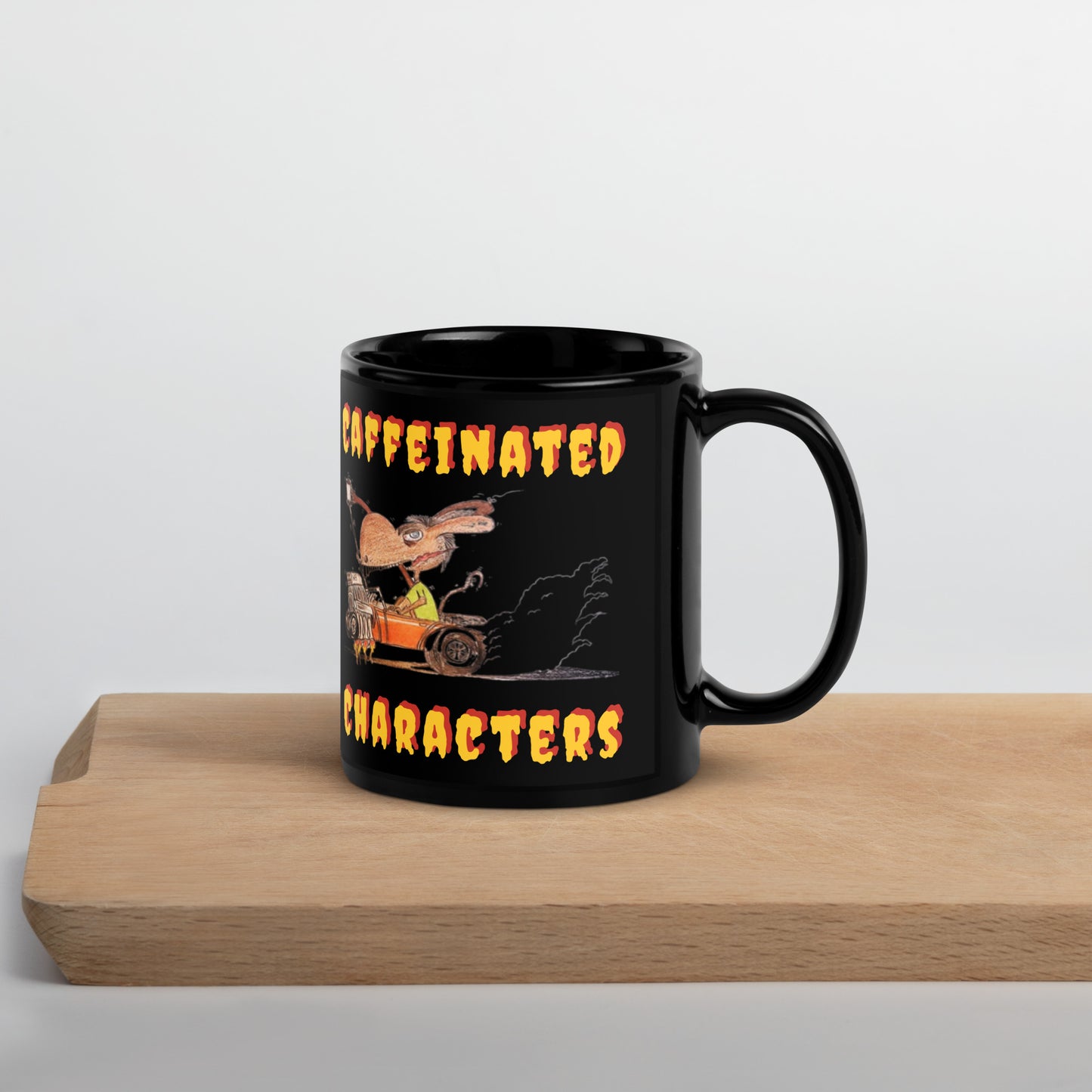 Caffeinated Characters Rat Rod, 11oz Black Glossy Mug