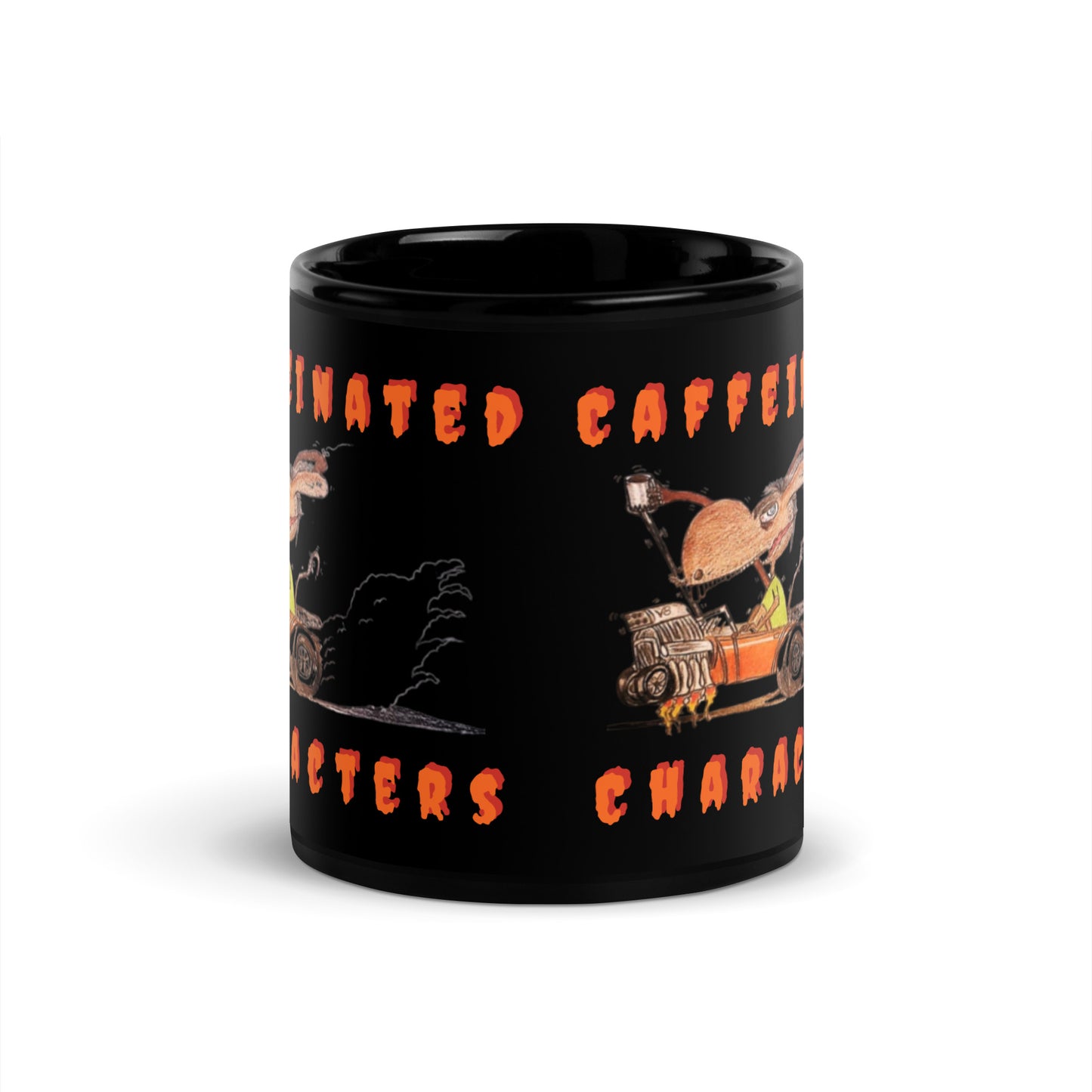 Caffeinated Characters Rat Rod, 11oz Black Glossy Mug