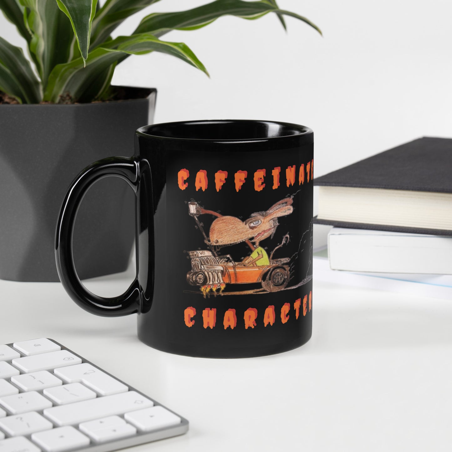 Caffeinated Characters Rat Rod, 11oz Black Glossy Mug