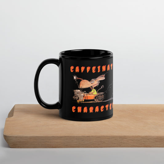 Caffeinated Characters Rat Rod, 11oz Black Glossy Mug