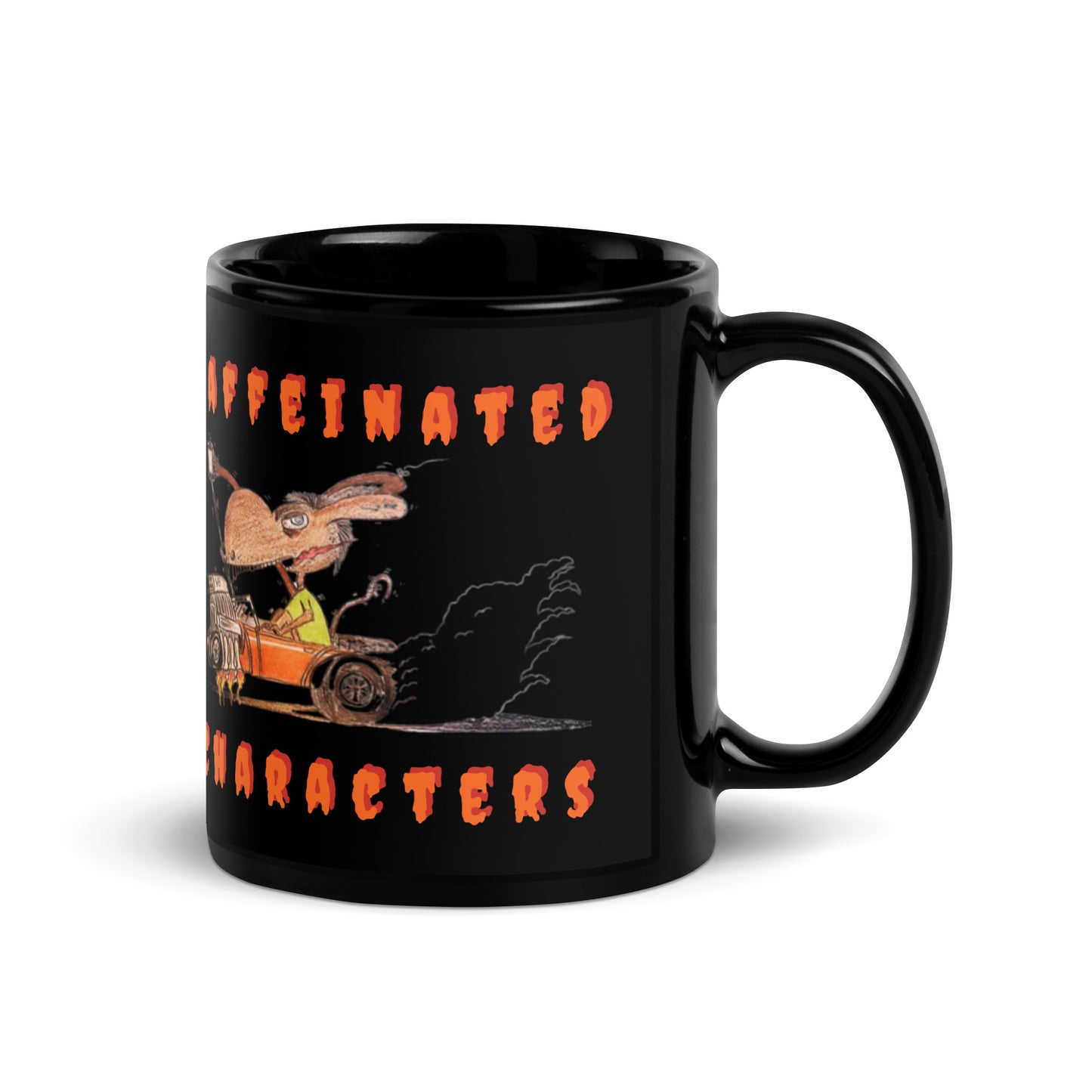 Caffeinated Characters Rat Rod, 11oz Black Glossy Mug