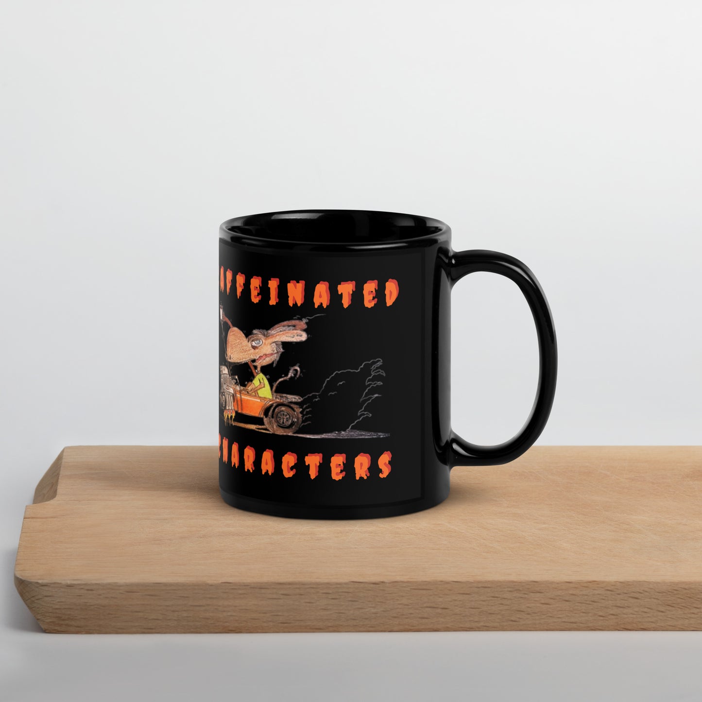 Caffeinated Characters Rat Rod, 11oz Black Glossy Mug