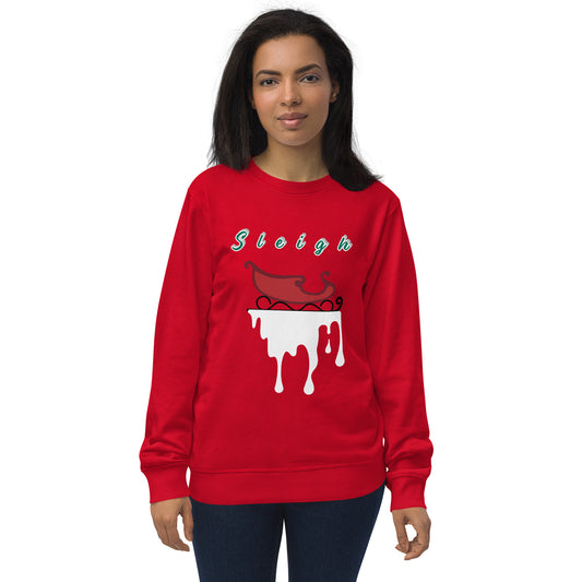 Christmas Sweatshirt, Sleigh Sweater. Santa Sleigh's Unisex organic sweatshirt