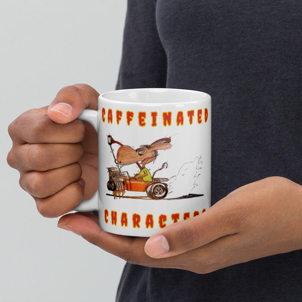 Caffeinated Characters Rat Rod White Glossy Coffee Mug, 11 oz,15 oz,20 oz