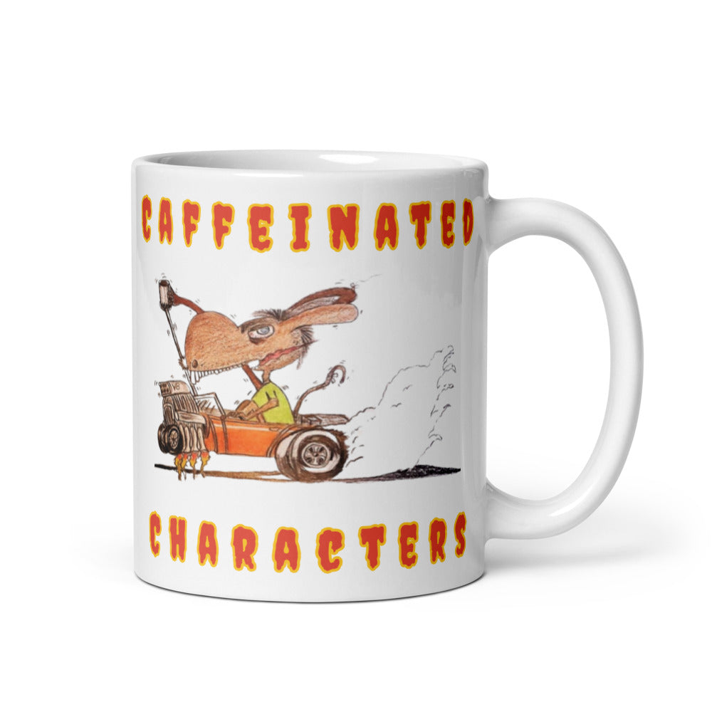 Caffeinated Characters Rat Rod White Glossy Coffee Mug, 11 oz,15 oz,20 oz