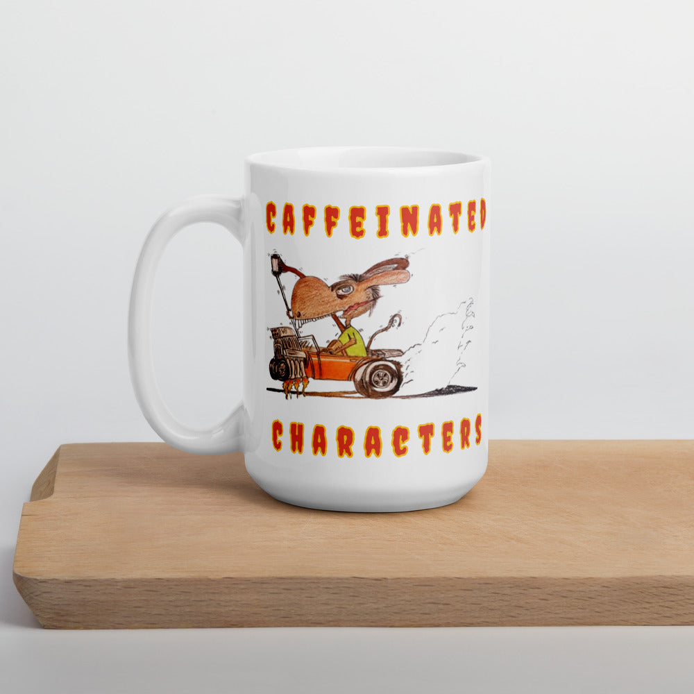 Caffeinated Characters Rat Rod White Glossy Coffee Mug, 11 oz,15 oz,20 oz