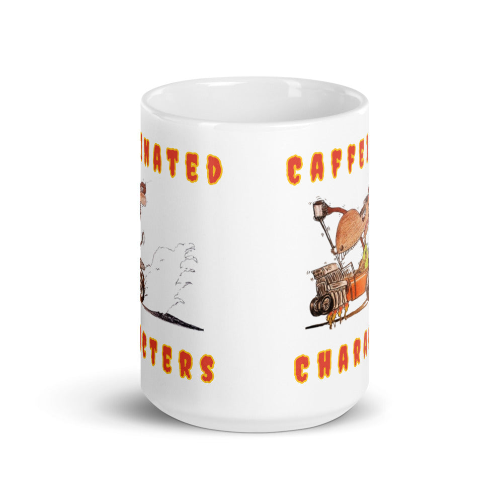 Caffeinated Characters Rat Rod White Glossy Coffee Mug, 11 oz,15 oz,20 oz