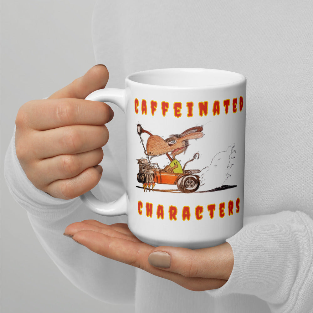 Caffeinated Characters Rat Rod White Glossy Coffee Mug, 11 oz,15 oz,20 oz