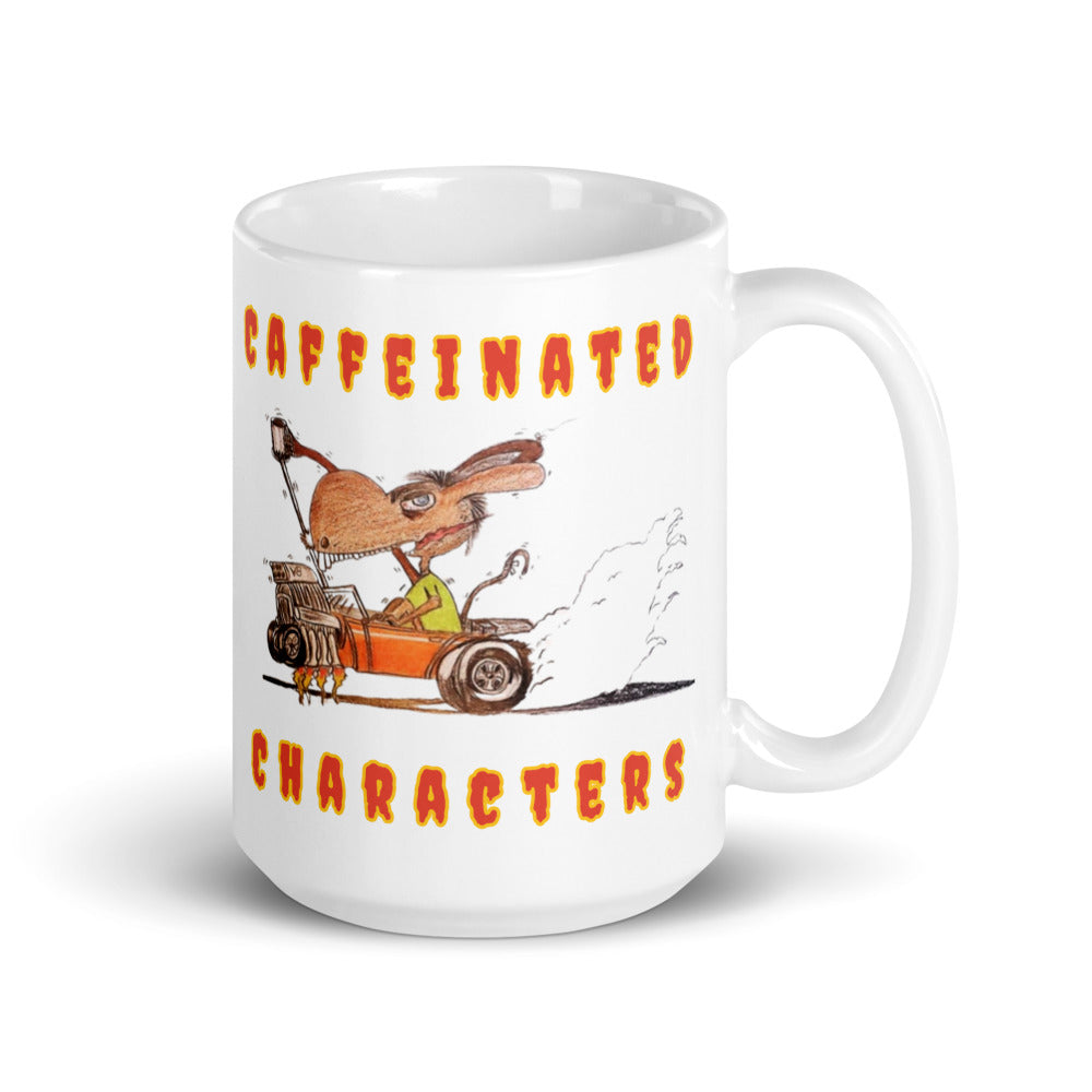 Caffeinated Characters Rat Rod White Glossy Coffee Mug, 11 oz,15 oz,20 oz