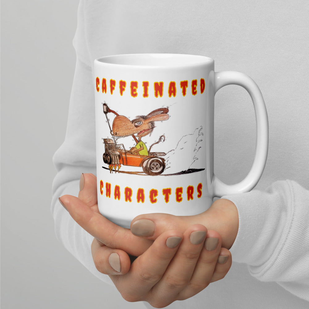 Caffeinated Characters Rat Rod White Glossy Coffee Mug, 11 oz,15 oz,20 oz