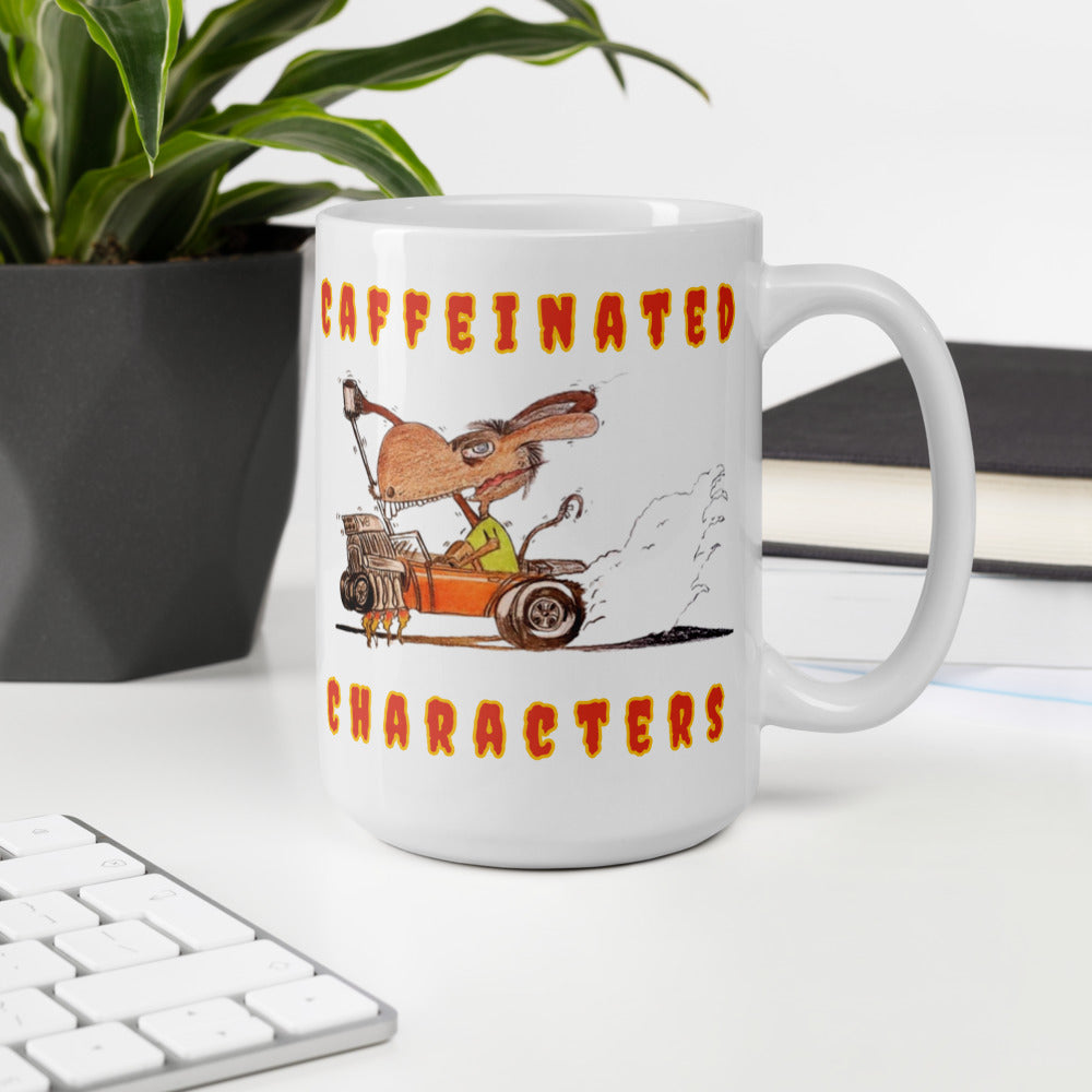 Caffeinated Characters Rat Rod White Glossy Coffee Mug, 11 oz,15 oz,20 oz