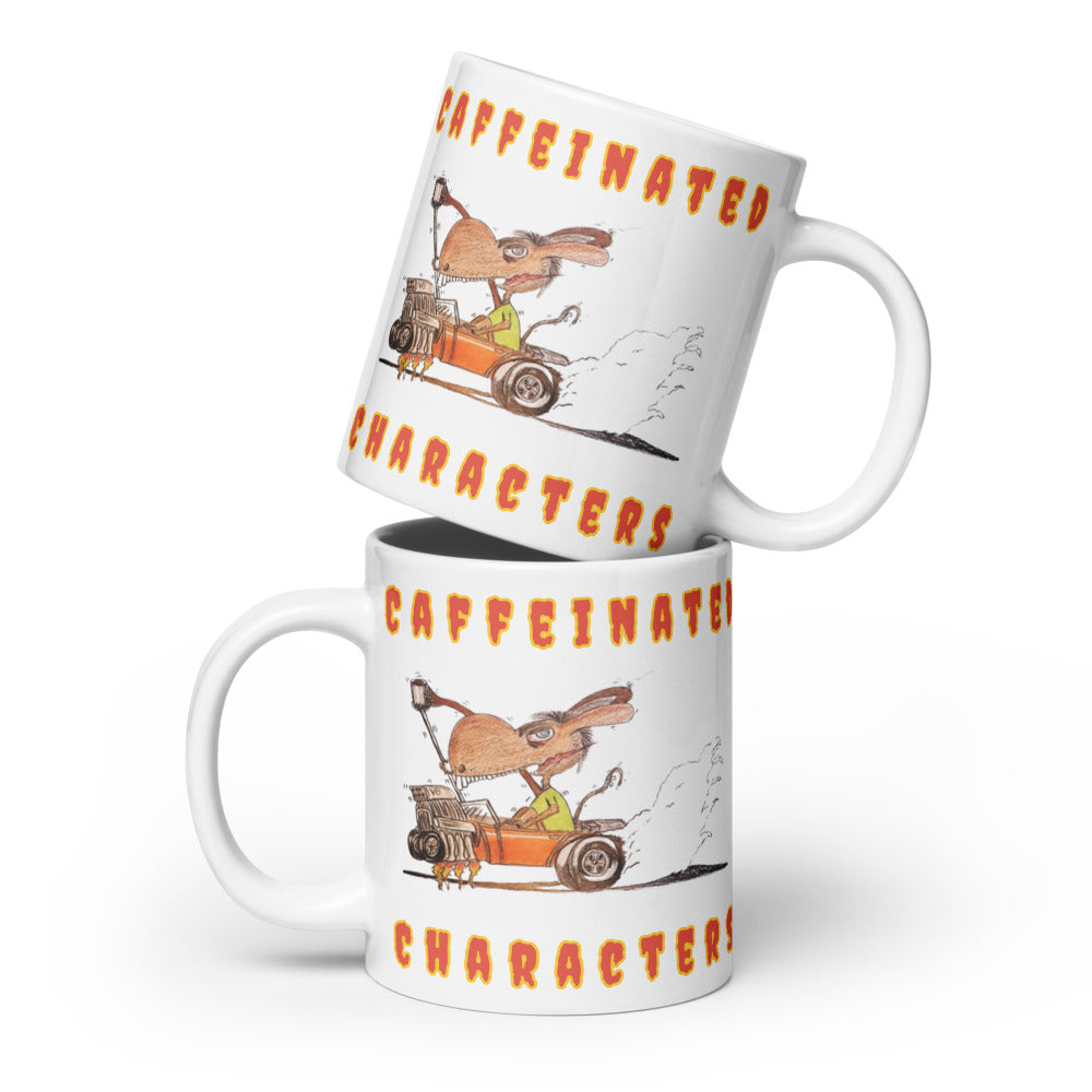 Caffeinated Characters Rat Rod White Glossy Coffee Mug, 11 oz,15 oz,20 oz