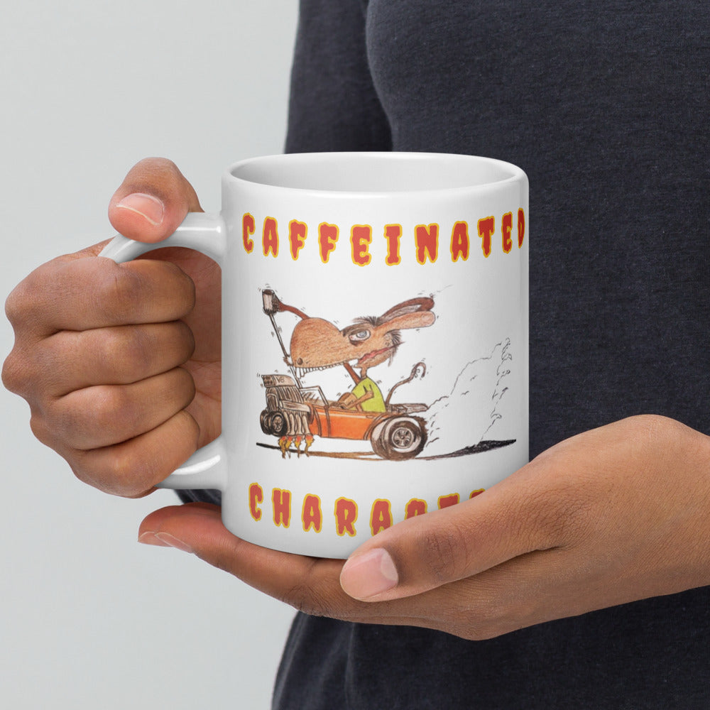 Caffeinated Characters Rat Rod White Glossy Coffee Mug, 11 oz,15 oz,20 oz