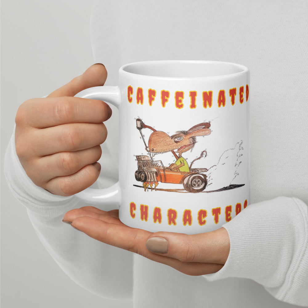 Caffeinated Characters Rat Rod White Glossy Coffee Mug, 11 oz,15 oz,20 oz