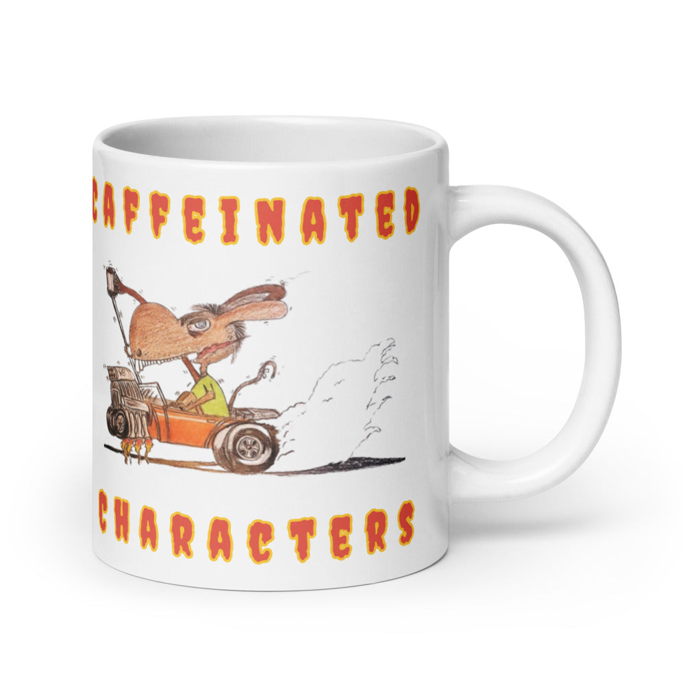 Caffeinated Characters Rat Rod White Glossy Coffee Mug, 11 oz,15 oz,20 oz