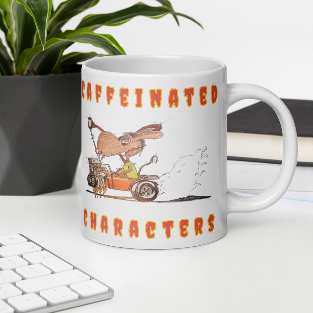 Caffeinated Characters Rat Rod White Glossy Coffee Mug, 11 oz,15 oz,20 oz