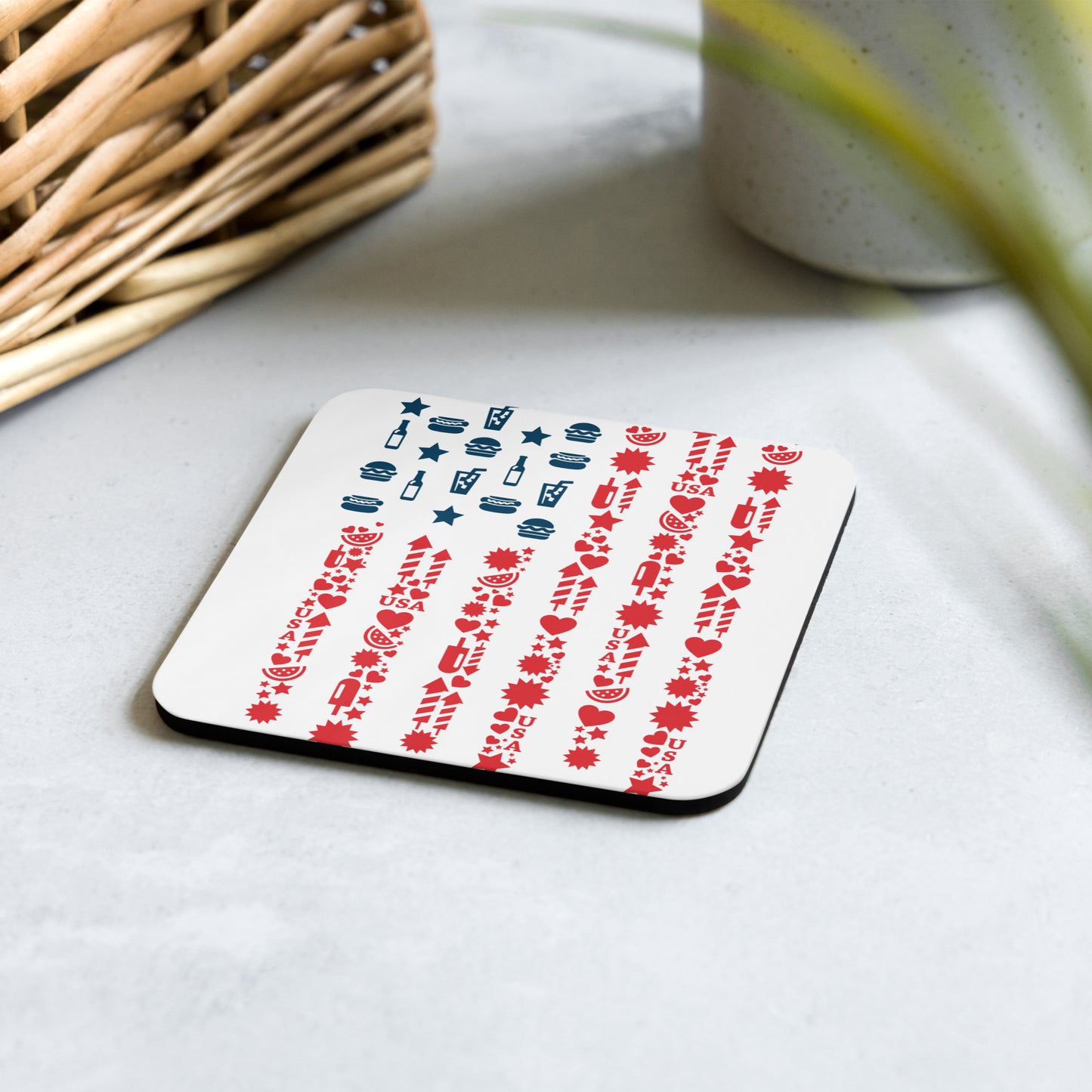 American Fast Food Flag, Cork-back coaster